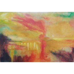 ציור של צבעי שמן על קנבס אבסטרקטי