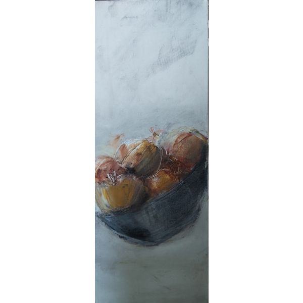 ציור של צבעי שמן על קנבס של בצל