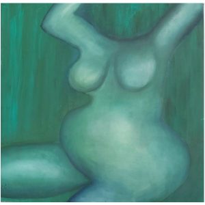 ציור של צבעי שמן על קנבס של גוף נשי